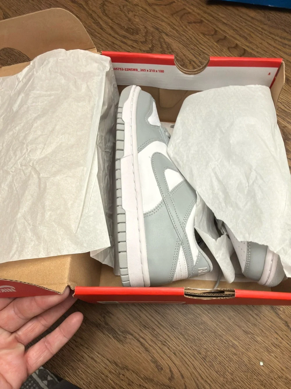 Nike Dunk Low White White Light Smoke Grey FB9109-123 5Y OR 7.5W